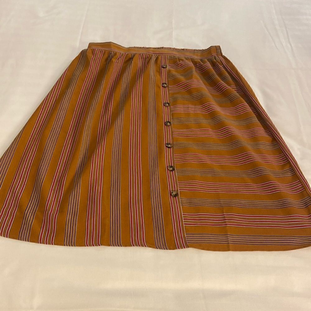 Multi Stripe Button Down Skirt Roolee Size Xxl Fa… - image 1